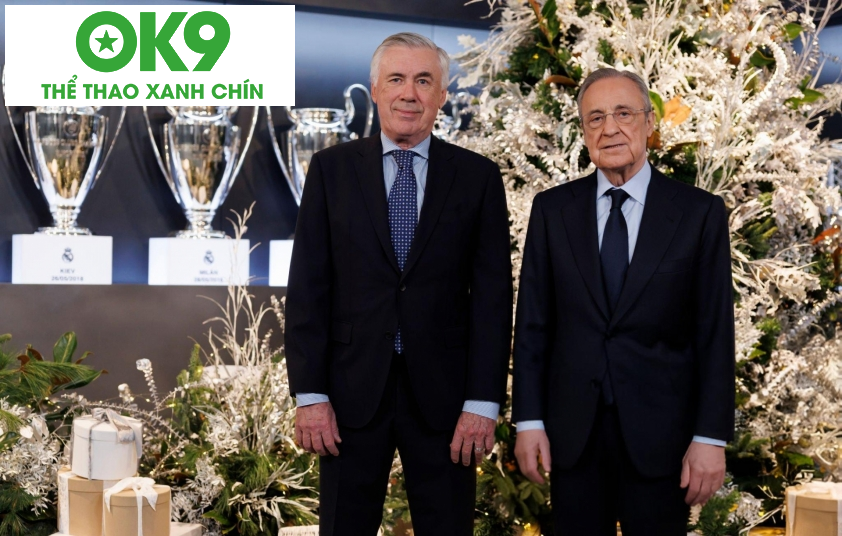 Chủ tịch Florentino Perez thể hiện sự tin tưởng tuyệt đối với HLV Carlo Ancelotti. Ảnh: Getty Chủ tịch Florentino Perez thể hiện sự tin tưởng tuyệt đối với HLV Carlo Ancelotti. Ảnh: Getty